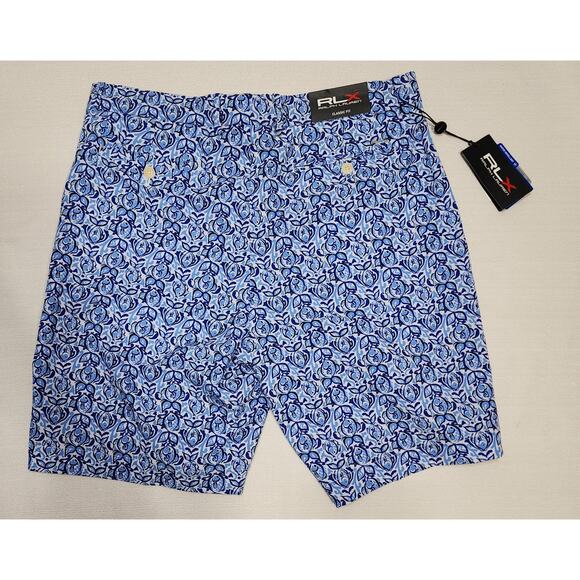 RLX Ralph Lauren classic shorts W34'' x L20'' Fish Print - Picture 2 of 7
